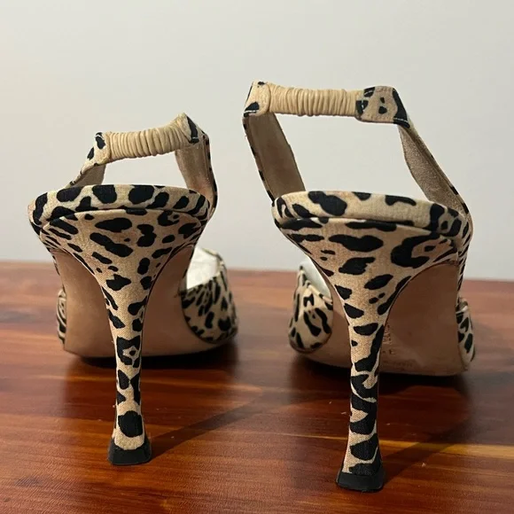 Vintage Manolo Blahnik Animal Print Slingback Heels - Picture 12 of 13